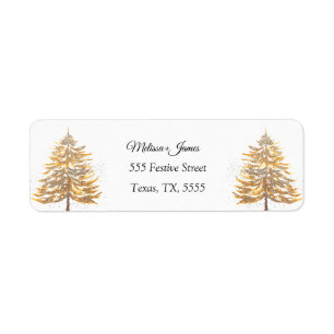 Weihnachtsbaum-Hochzeit mit Goldschnee