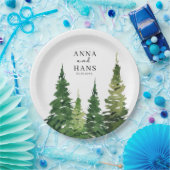 Weihnachtsbaum-Hochzeit Pappteller (Party)