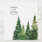 Weihnachtsbaum-Hochzeit Weinetikett (Einzelnes Label)