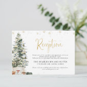 Weihnachtsbaum-Hochzeitsempfang Begleitkarte (Stehend Vorderseite)