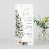 Weihnachtsbaum-Hochzeitsmenü Menükarte (Stehend Vorderseite)