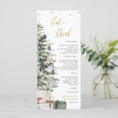 Weihnachtsbaum-Hochzeitsmenü Menükarte (Stehend Vorderseite)