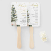 Weihnachtsbaum-Hochzeitsprogramm Fächer (Vorne und Hinten)