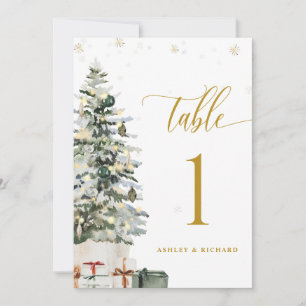 Weihnachtsbaum-Hochzeitstisch-Nummernkarte