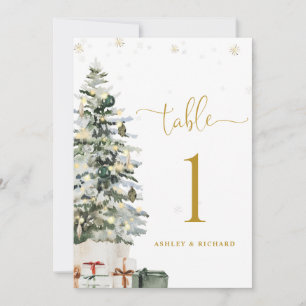 Weihnachtsbaum-Hochzeitstisch-Nummernkarte