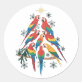 Weihnachtsbaum Holiday Bird Liebhaber Geschenk Runder Aufkleber (Vorderseite)