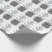 Weihnachtsbaum Holiday Black Buffalo Kariert Geschenkpapier (Ecke)