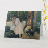 Weihnachtsbaum Holiday Girl and Baby Vintag Art Karte (Gelbe Blume)