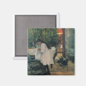 Weihnachtsbaum Holiday Girl and Baby Vintag Art Magnet (Vorderseite/Rückseite)