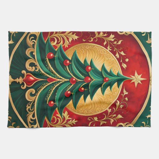 Weihnachtsbaum Holiday Küche Handtuch (Horizontal)