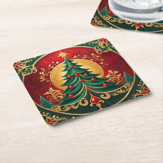 Weihnachtsbaum Holiday Paper Untersetzer (angewinkelt)