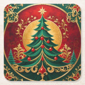 Weihnachtsbaum Holiday Paper Untersetzer (Vorderseite)