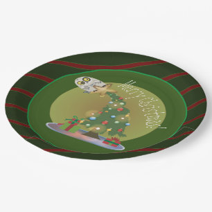 Weihnachtsbaum-Holiday Pappteller