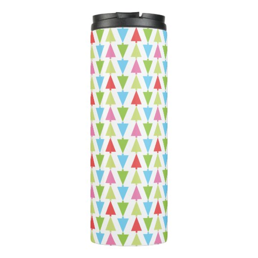 Weihnachtsbaum Holiday Pattern Rosa Monogramm Thermosbecher (Rückseite)