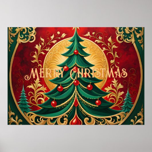 Weihnachtsbaum-Holiday-Poster Poster (Vorne)