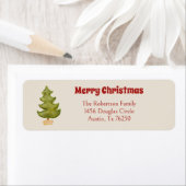 Weihnachtsbaum Holiday Red Green Gold Hand gezogen (Insitu)