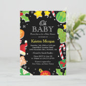 Weihnachtsbaum Holly Berries Niedlich Babydusche Einladung (Stehend Vorderseite)