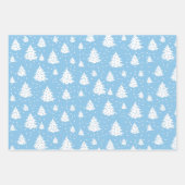 Weihnachtsbaum Holly Blue White Muster Geschenkpapier Set (Vorderseite 2)