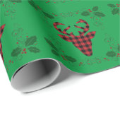 Weihnachtsbaum Holly Holiday Wrapping Paper Geschenkpapier (Rolleneckpunkt)