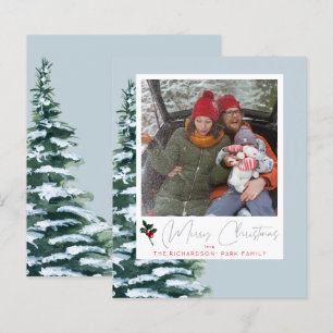 Weihnachtsbaum, Holly & Sofort Foto Blau