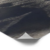 Weihnachtsbaum Holz Hütte Schneemann Vollmond Poster (Ecke)