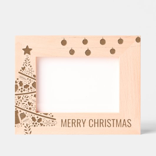 Weihnachtsbaum Holzlaserbild Geätzte Rahmen (Vorderseite)