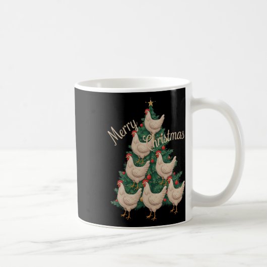 Weihnachtsbaum Hühner Funny Chickens Weihnachtsbau Kaffeetasse (Rechts)