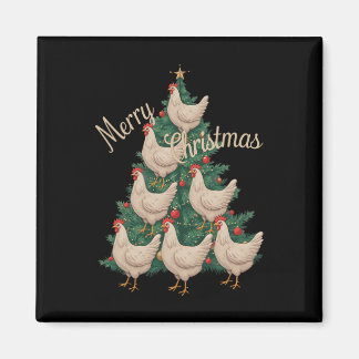 Weihnachtsbaum Hühner Funny Chickens Weihnachtsbau Magnet