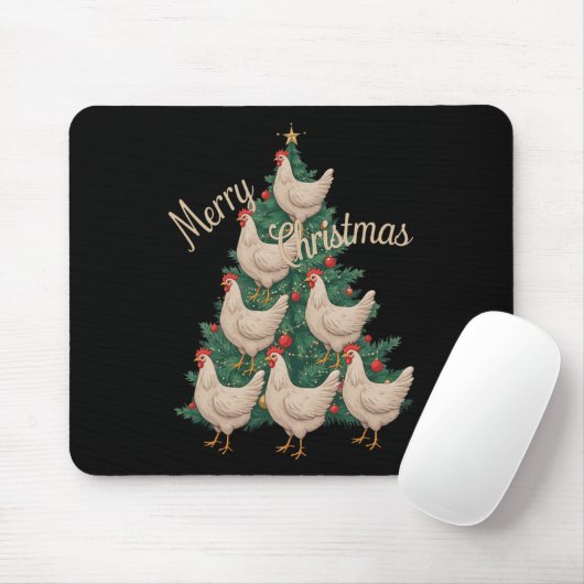 Weihnachtsbaum Hühner Funny Chickens Weihnachtsbau Mousepad (Mit Mouse)