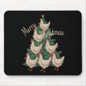 Weihnachtsbaum Hühner Funny Chickens Weihnachtsbau Mousepad (Vorne)