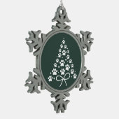 Weihnachtsbaum Hund Lover Besitzer Gabe Urlaub Schneeflocken Zinn-Ornament (Links)