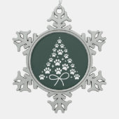 Weihnachtsbaum Hund Lover Besitzer Gabe Urlaub Schneeflocken Zinn-Ornament (Vorderseite)