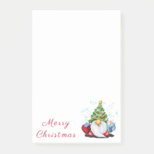 Weihnachtsbaum-Hut-Gnome mit Geschenkartikeln Stic Post-it Klebezettel