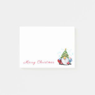 Weihnachtsbaum-Hut-Gnome mit Geschenkartikeln Stic Post-it Klebezettel