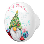 Weihnachtsbaum Hut Gnome mit Geschenke Keramik Kno Keramikknauf (Rechts)