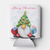 Weihnachtsbaum-Hut Gnome mit Geschenken Can Cooler Dosenkühler (Rückseite)