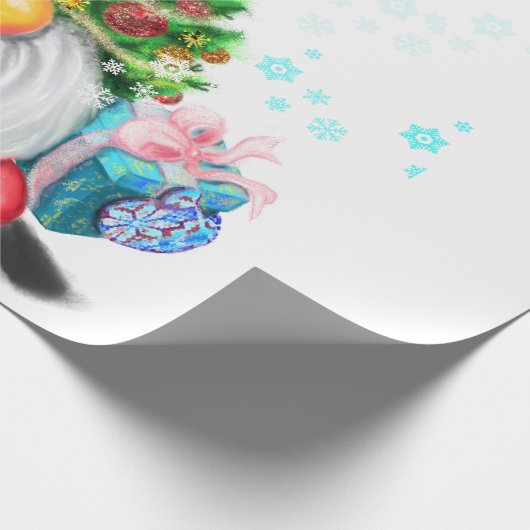 Weihnachtsbaum-Hut-Gnome mit Geschenkpapier (Ecke)