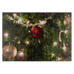 Weihnachtsbaum I Feiertag Hübscher grüner und rote Schneidebrett
