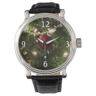 Weihnachtsbaum I Urlaub Hübsch grün und rot Armbanduhr