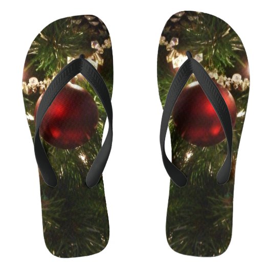 Weihnachtsbaum I Urlaub Hübsch grün und rot Badesandalen (Fußbett)