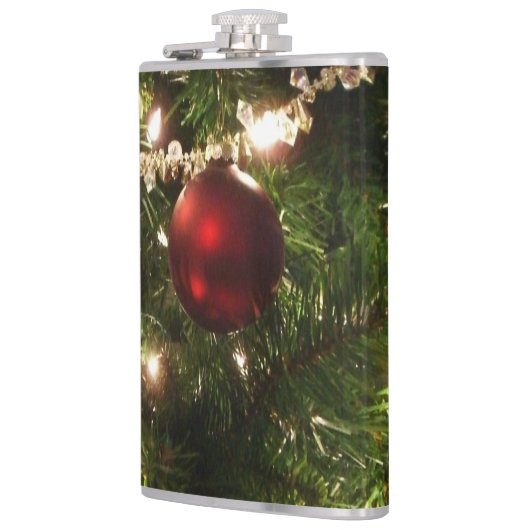 Weihnachtsbaum I Urlaub Hübsch grün und rot Flachmann (Links)