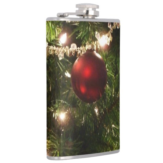 Weihnachtsbaum I Urlaub Hübsch grün und rot Flachmann (Rechts)