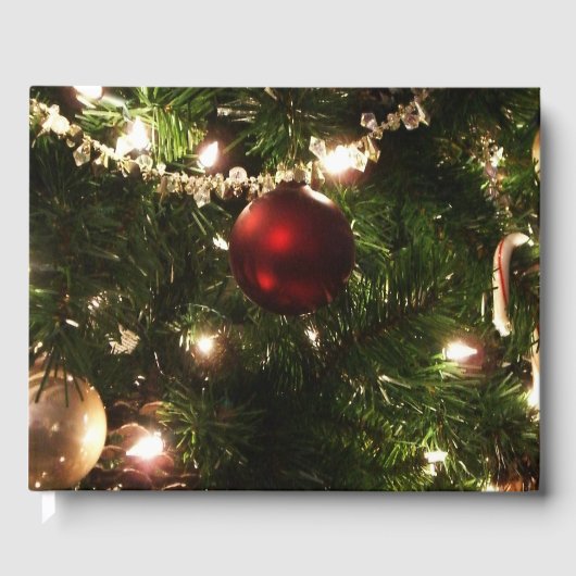 Weihnachtsbaum I Urlaub Hübsch grün und rot Gästebuch (Vorderseite)