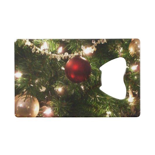 Weihnachtsbaum I Urlaub Hübsch grün und rot Geldbeutel Flaschenöffner (Vorderseite (Horizontal))
