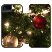Weihnachtsbaum I Urlaub Hübsch grün und rot Incipio iPhone Geldbeutel-Hülle (Folio Geöffnet)