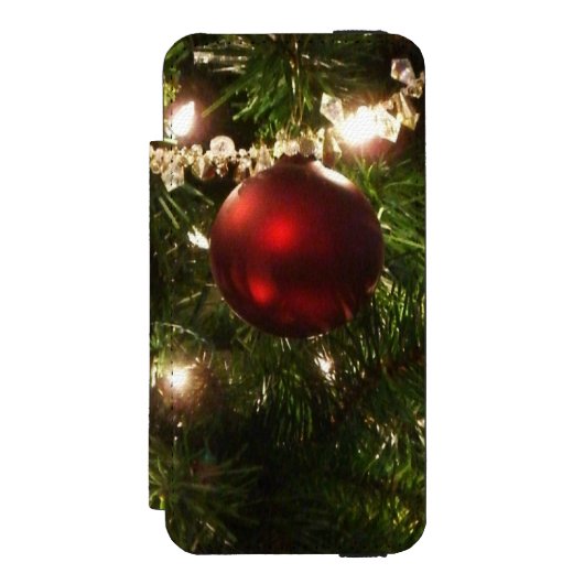Weihnachtsbaum I Urlaub Hübsch grün und rot Incipio iPhone Geldbeutel-Hülle (Folio Vorderseite)