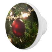 Weihnachtsbaum I Urlaub Hübsch grün und rot Keramikknauf (Rechts)