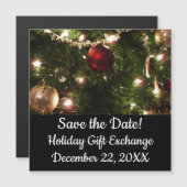 Weihnachtsbaum I Urlaub Hübsch grün und rot Magnetkarte (Vorne/Hinten)