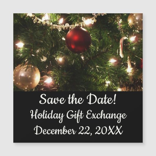 Weihnachtsbaum I Urlaub Hübsch grün und rot Magnetkarte (Vorderseite)