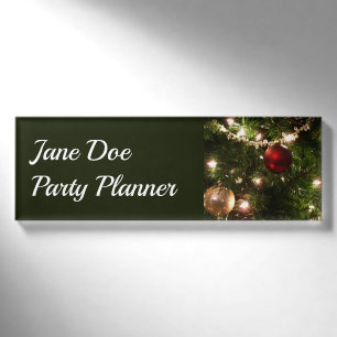 Weihnachtsbaum I Urlaub Hübsch grün und rot Namenschild